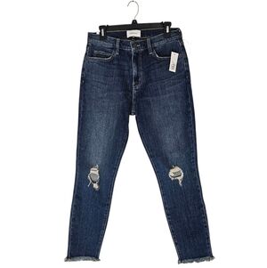 Current Elliott The High Waist Stile Distressed Skinny Ankle  Blue Jeans 30 NWT